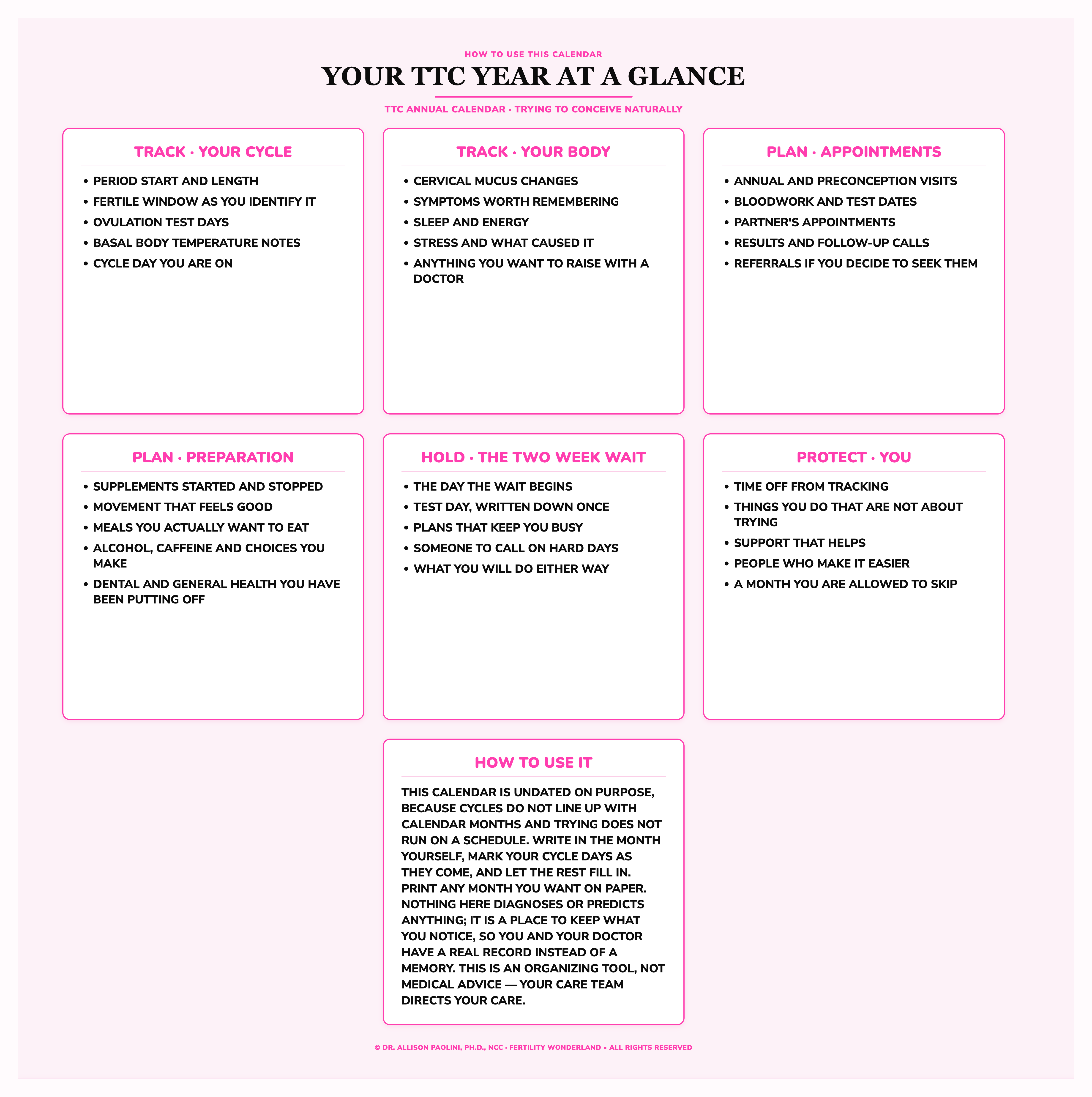 TTC ANNUAL CALENDAR